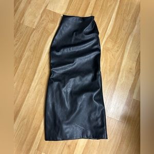 Zara black leather halter dress.